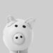 Black and white image of a piggy bank with a plain white background